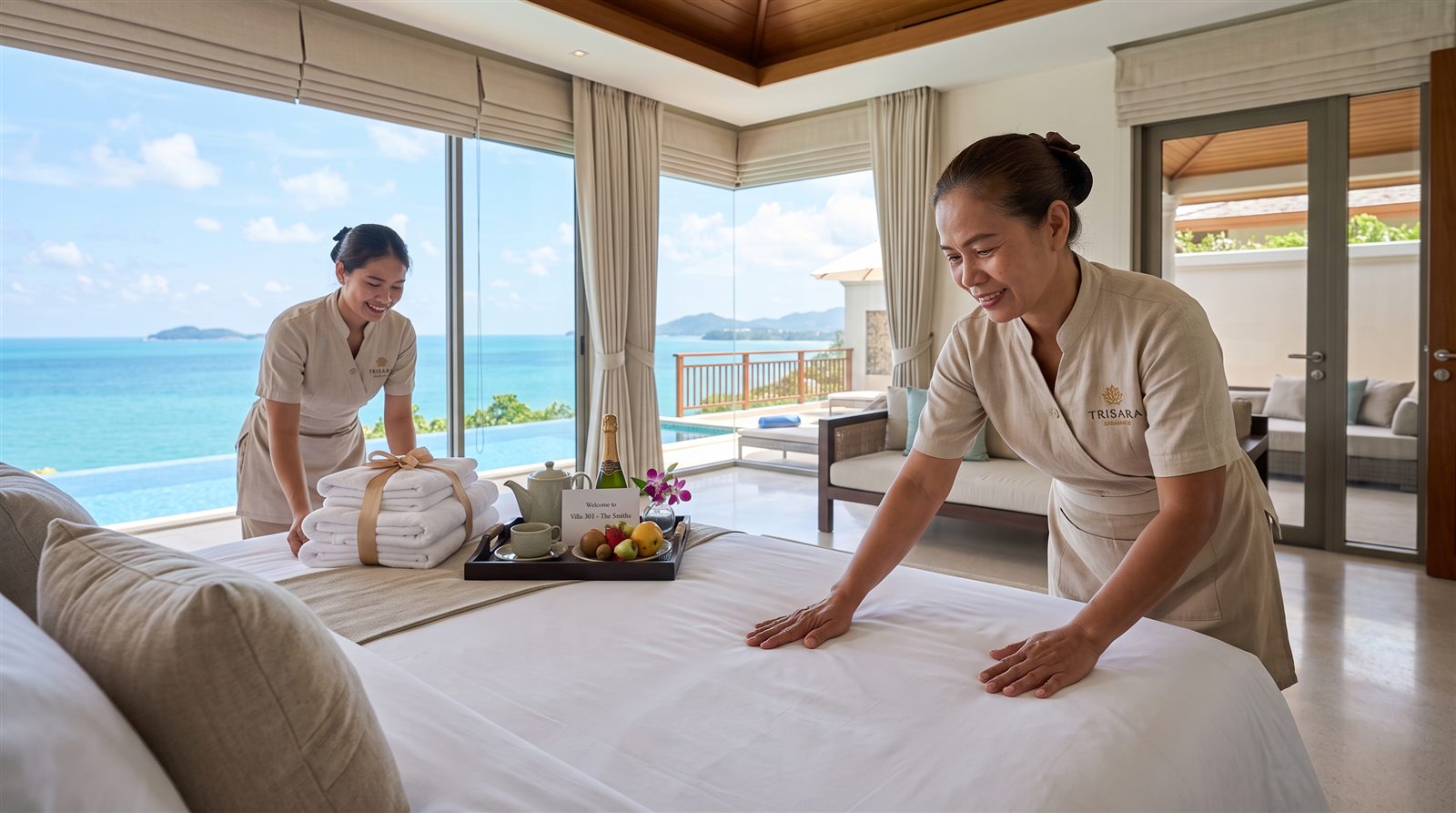 Housekeeping ekibi daireyi tatile hazırlıyor